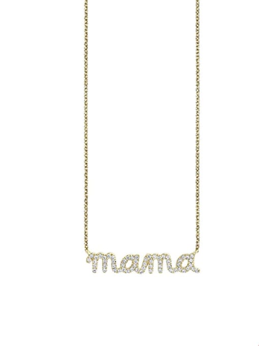 golden 925 Sterling Silver Cubic Zirconia Letter Dainty Necklace