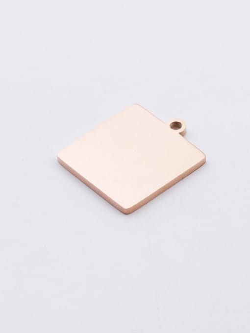 rose gold Stainless steel Square Minimalist Pendant