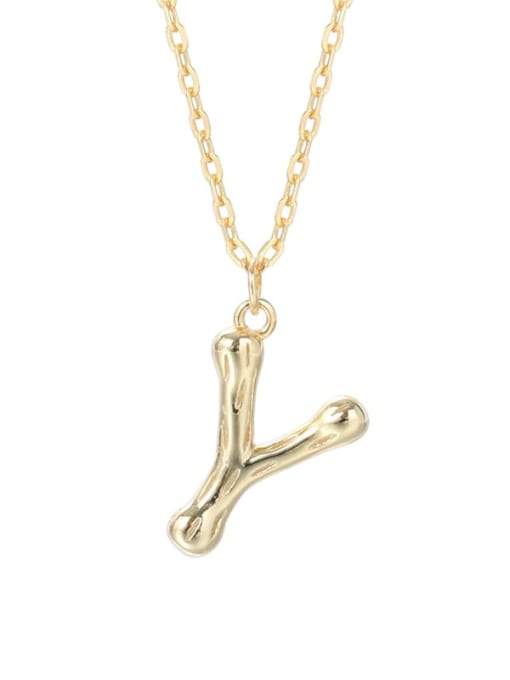 A2041 Letter Y 925 Sterling Silver Letter Minimalist Necklace