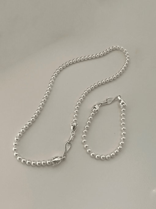 ARTTI 925 Sterling Silver Freshwater Pearl Irregular Minimalist Beaded Necklace 0