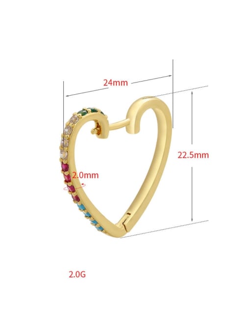 KOKO Brass Rhinestone Heart Dainty Stud Earring 1