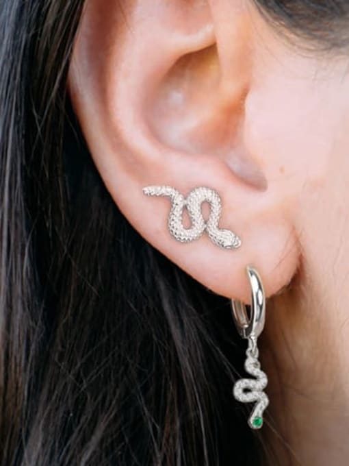 YUANFAN 925 Sterling Silver Snake Dainty Stud Earring 2