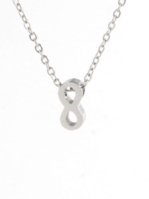 Steel color Stainless steel Number Minimalist Necklace