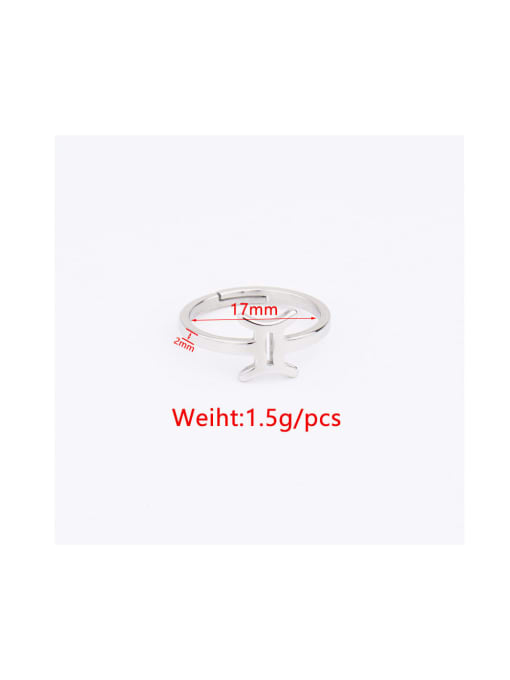 MEN PO Stainless steel creative simple constellation open ring 2