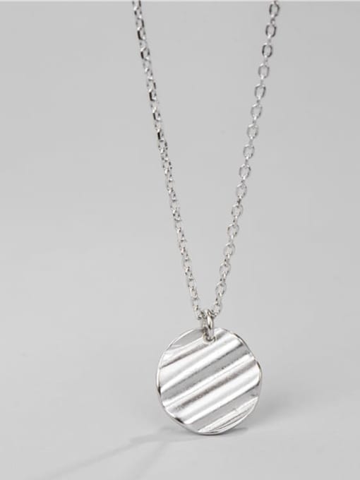 ARTTI 925 Sterling Silver  Minimalist Round Concave Convex  Necklace 0