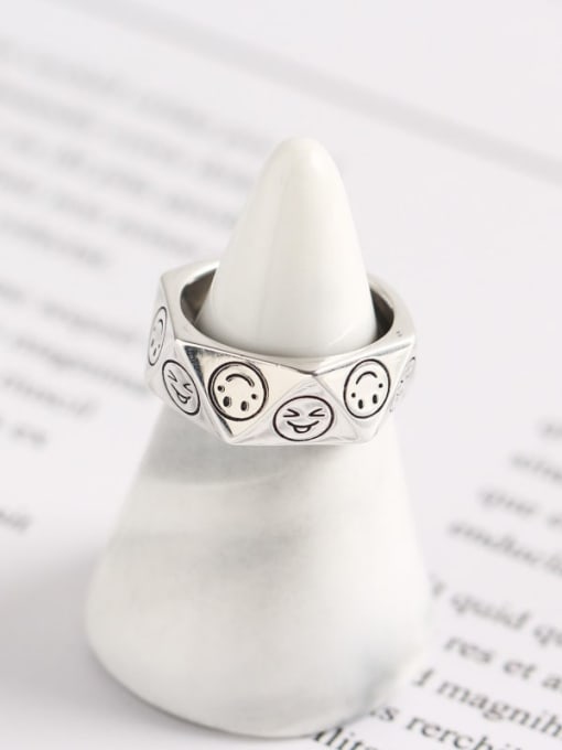 ACEE 925 Sterling Silver Face Trend Band Ring 1