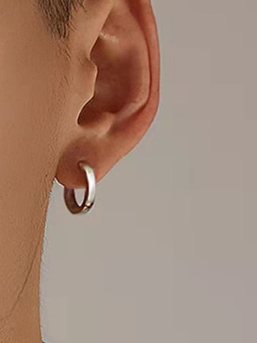 ARTTI 925 Sterling Silver Round Minimalist Single Earring(Single -Only One) 1