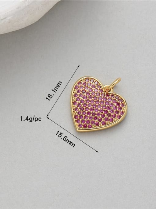 14 K gold H 11650 Brass Cubic Zirconia Minimalist Heart DIY Pendant