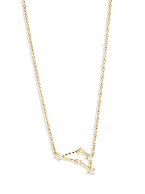 Gold Capricorn 925 Sterling Silver Cubic Zirconia Constellation Dainty Necklace