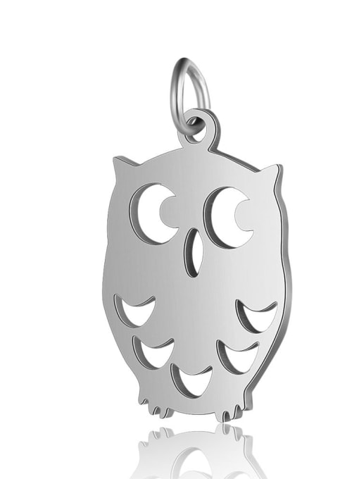 X T559D 1 Stainless steel Owl Charm Height :13.5mm , Width: 24 mm