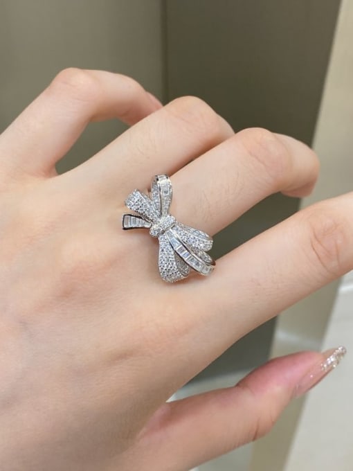 STL-Silver Jewelry 925 Sterling Silver Cubic Zirconia Butterfly Luxury Band Ring 1
