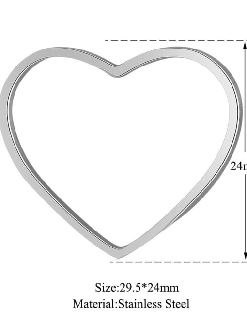29.5 1 29.524mm Stainless steel Heart Charm