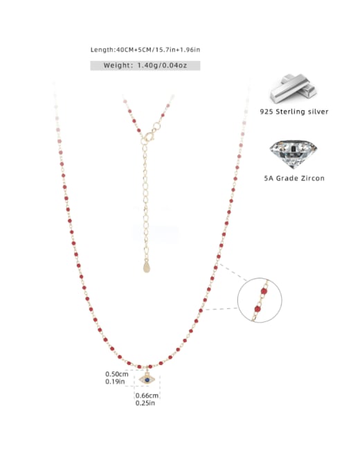 Jewel-Silver 925 Sterling Silver Enamel Evil Eye Minimalist Necklace 4