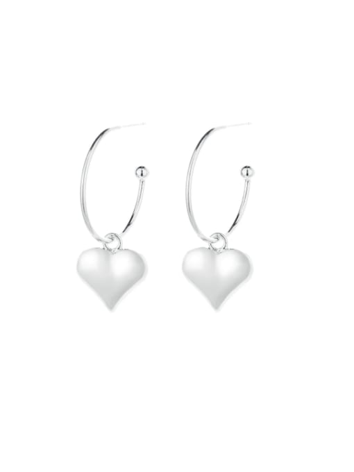 TAIS 925 Sterling Silver Heart Minimalist Hook Earring 0
