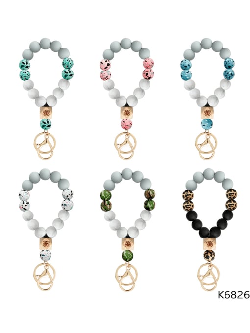 JMI Silicone beads + camouflage Multi Color Bracelet /Key Chain 2