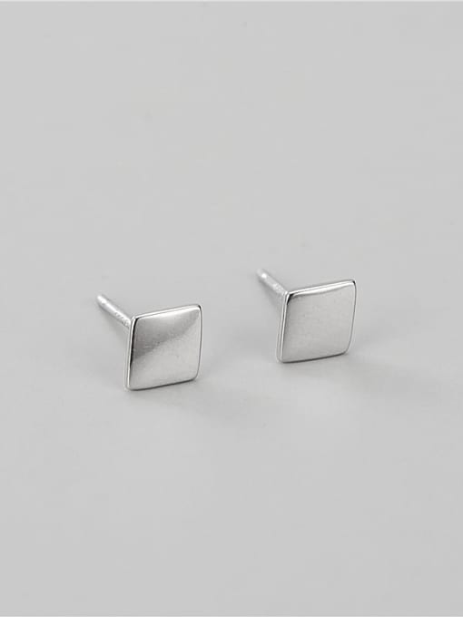 Diamond Earrings 925 Sterling Silver Geometric Minimalist Stud Earring