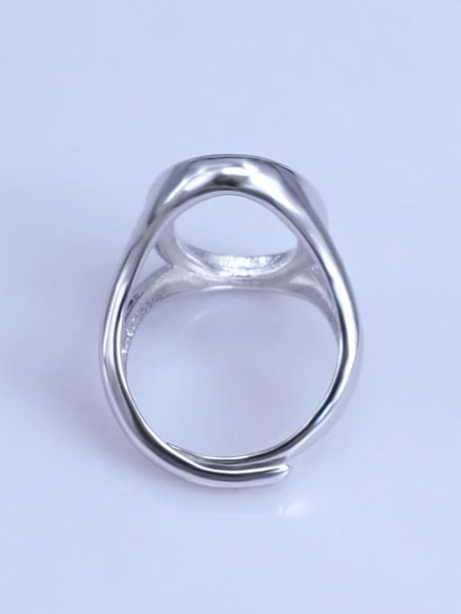 Supply 925 Sterling Silver 18K White Gold Plated Geometric Ring Setting Stone size: 13*23mm 2