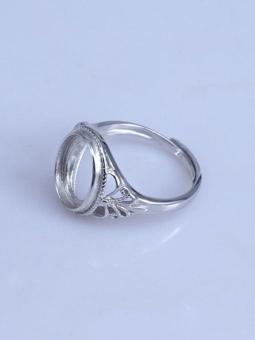 Supply 925 Sterling Silver 18K White Gold Plated Geometric Ring Setting Stone size: 10*12mm 1