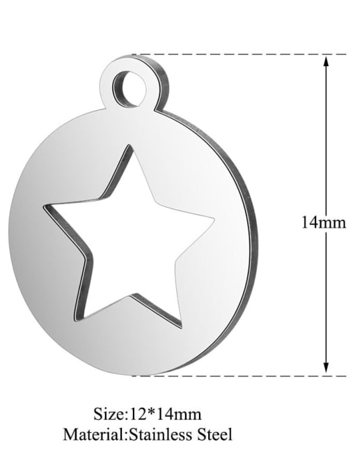 FTime Stainless steel Star Charm Height : 12 mm , Width: 14 mm 1