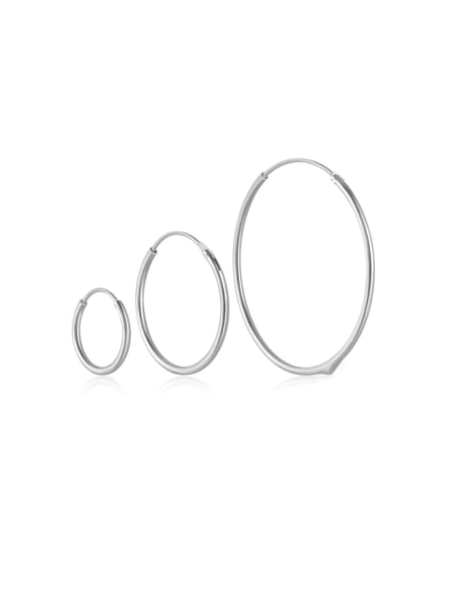 3 pieces per set in platinum 925 Sterling Silver Geometric Minimalist Hoop Earring