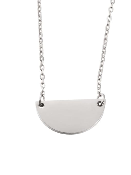 Steel color Stainless steel Geometric Minimalist Necklace