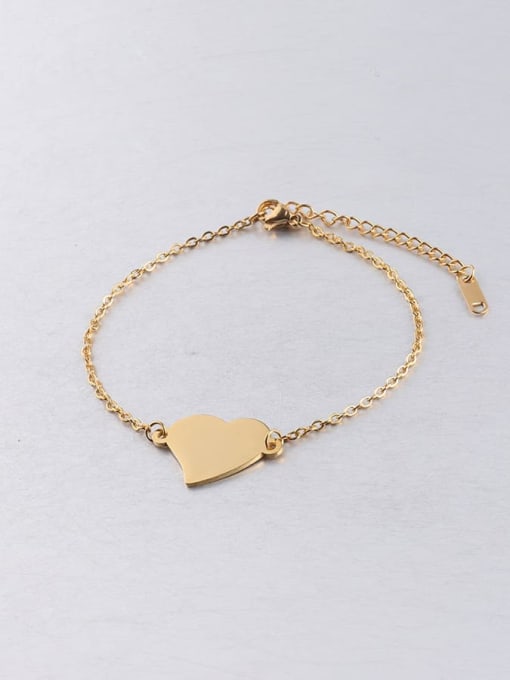golden Stainless steel Heart Minimalist Link Bracelet