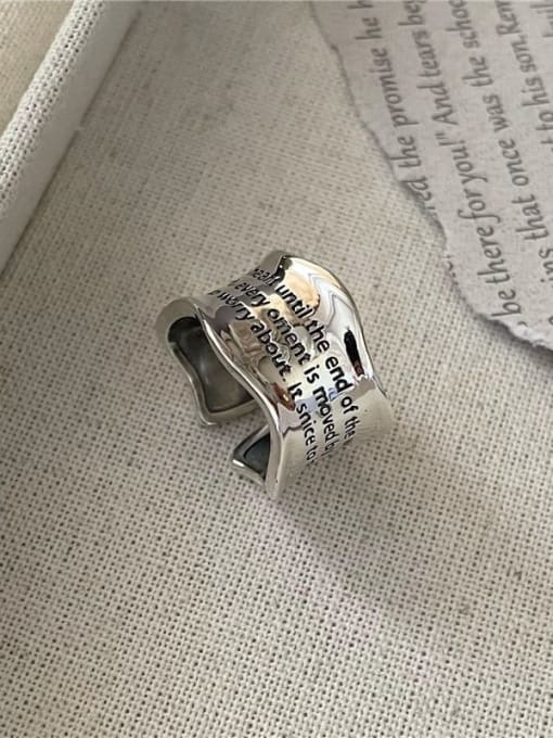 Wavy letter ring 925 Sterling Silver Letter Trend Band Ring