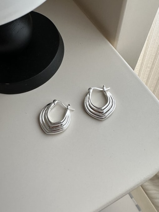 6ES22 Silver 925 Sterling Silver Geometric Trend Stud Earring