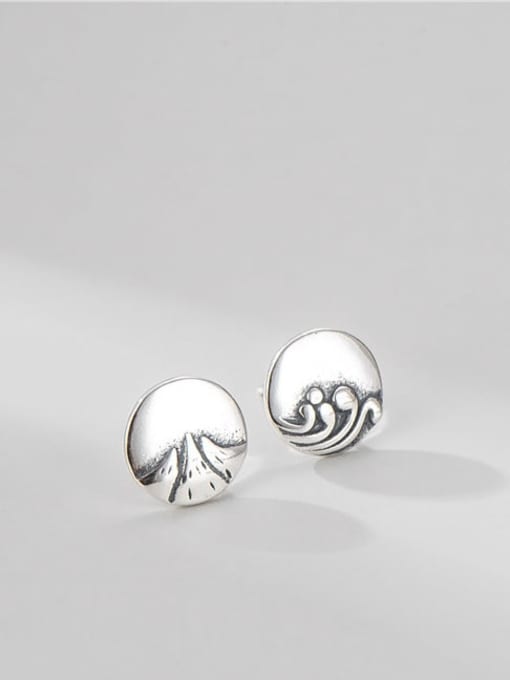 Mountain Alliance and sea oath Earrings 925 Sterling Silver Mushroom Minimalist Stud Earring