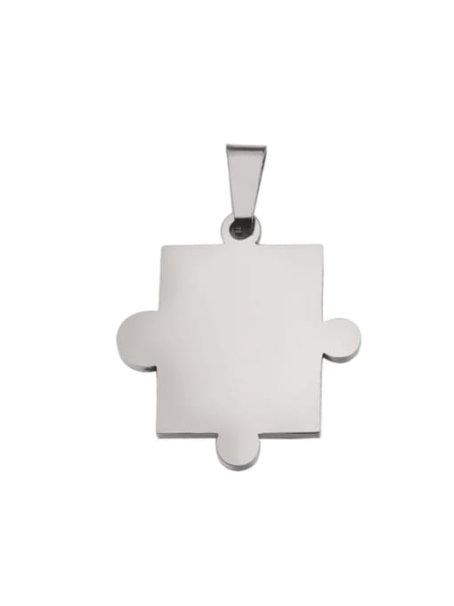Steel 2 Stainless Steel Glossy Couple Cube Puzzle Pendant