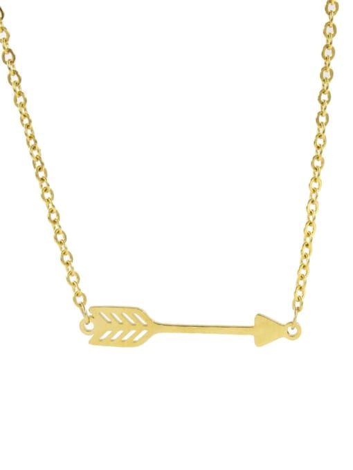 golden Stainless steel Feather Arrow Dainty Necklace