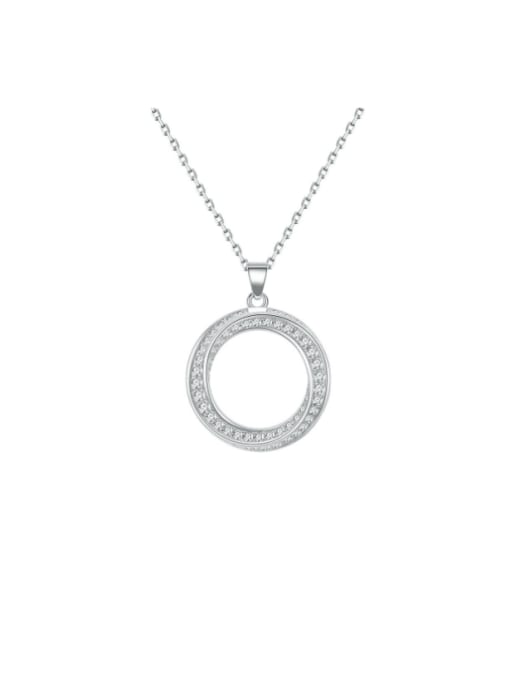 white 925 Sterling Silver Cubic Zirconia Geometric Luxury Necklace
