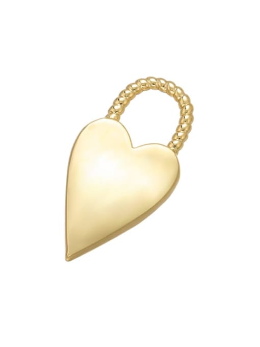 1 Brass Cubic Zirconia Micro Inlay Heart Pendant