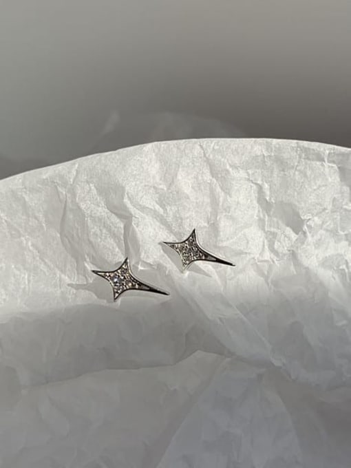 ZEMI 925 Sterling Silver Cubic Zirconia Star Dainty Stud Earring