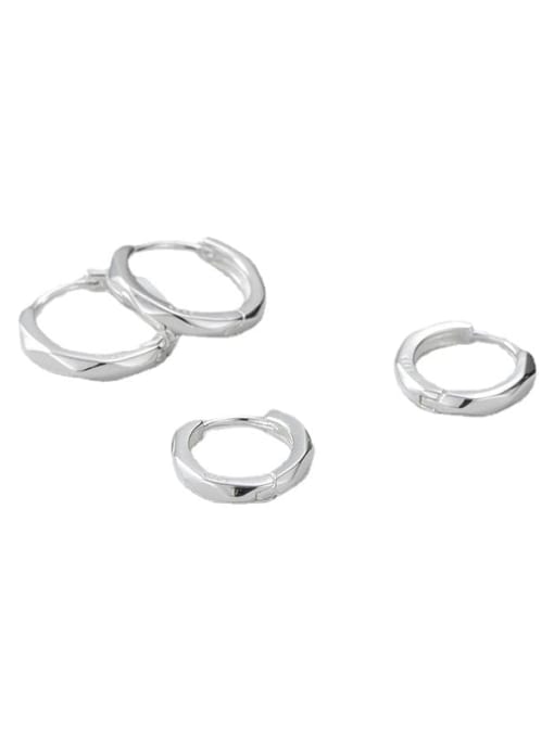 Cut ear ring silver 925 Sterling Silver Geometric Minimalist Huggie Earring