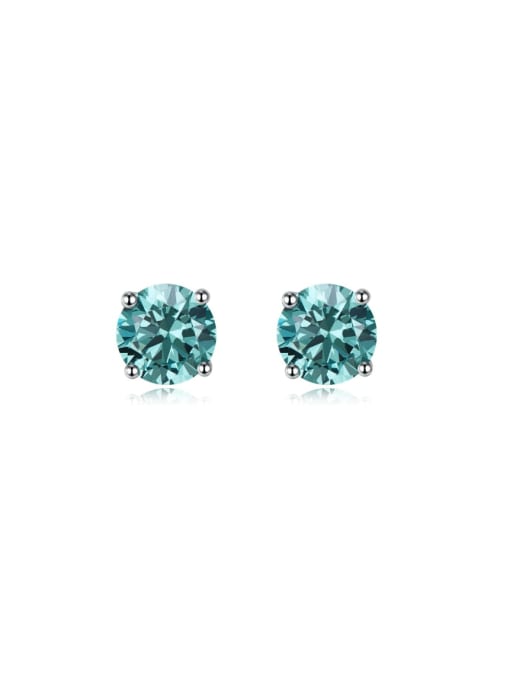 M&J 925 Sterling Silver High Carbon Diamond Square Luxury Stud Earring 2