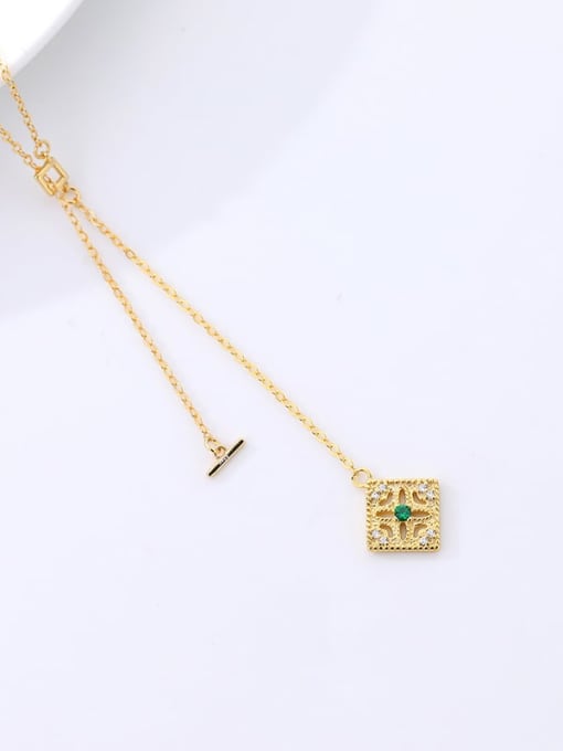 A1850 Gold 925 Sterling Silver Cubic Zirconia Tassel Minimalist Tassel Necklace