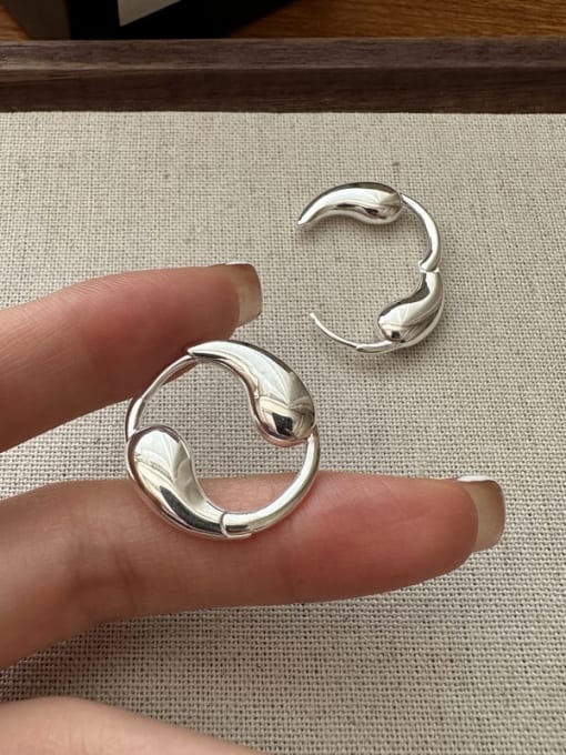 ARTTI 925 Sterling Silver Geometric Vintage Huggie Earring 1