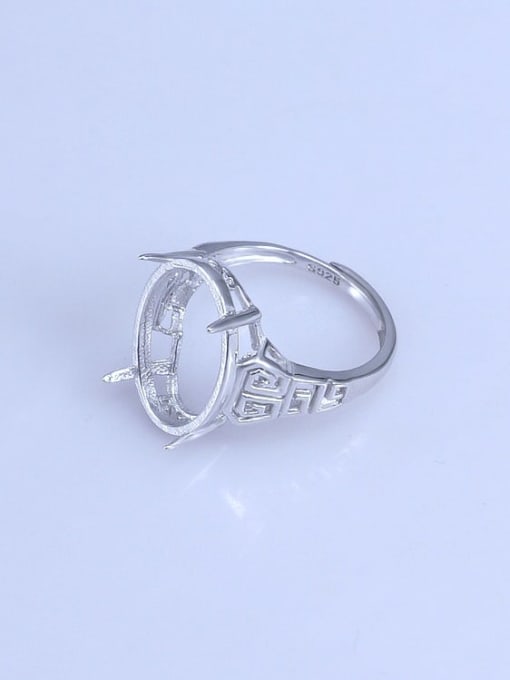 Supply 925 Sterling Silver 18K White Gold Plated Geometric Ring Setting Stone size: 9*11 10*12 13*18 14*19 17*23MM 1