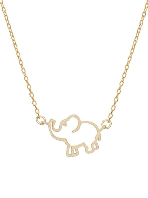 YUANFAN 925 Sterling Silver  Minimalist Hollow Elephant  Pendant Necklace