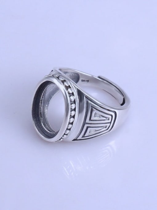 Supply 925 Sterling Silver Round Ring Setting Stone size: 11*15mm 1