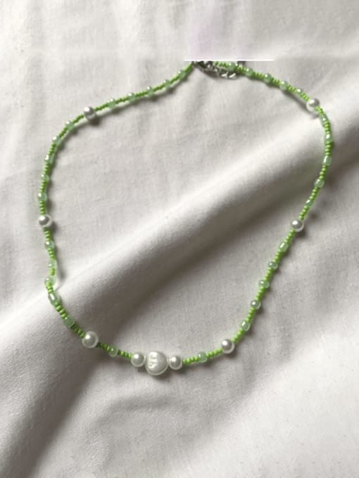 A Freshwater Pearl Irregular Bohemia Handmade Beading Necklace