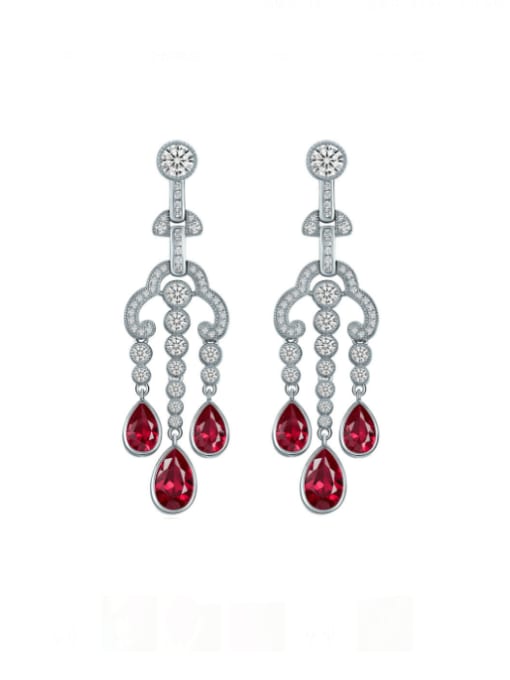 A&T Jewelry 925 Sterling Silver High Carbon Diamond Water Drop Luxury Drop Earring