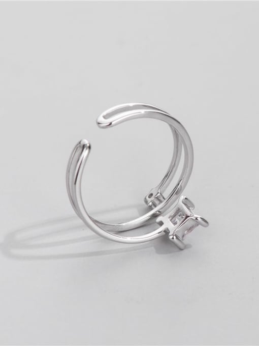 ARTTI 925 Sterling Silver Cubic Zirconia Geometric Minimalist Stackable Ring 1