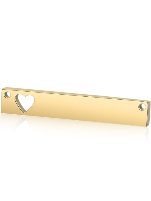 golden Stainless steel Heart Charm Height : 35 mm , Width: 6 mm