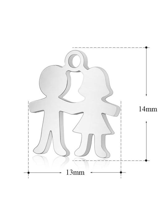 FTime Stainless steel Charm Height : 13 mm , Width: 14 mm 1