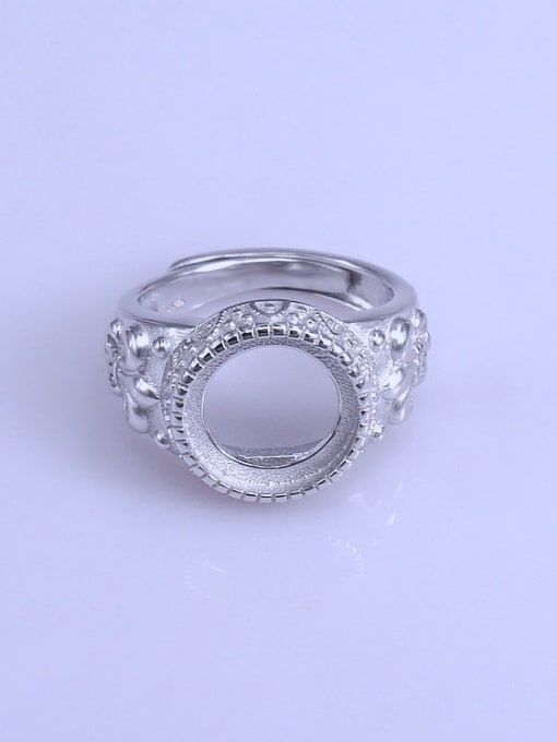 Supply 925 Sterling Silver 18K White Gold Plated Geometric Ring Setting Stone size: 12*12mm