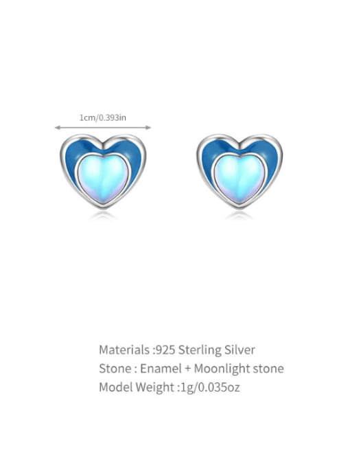 Retro Hair Black 7 925 Sterling Silver Natural Stone Heart Vintage Stud Earring