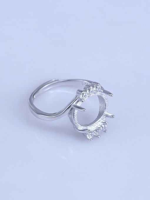 Supply 925 Sterling Silver 18K White Gold Plated Oval Ring Setting Stone size: 8*10 9*11 10*12MM 1