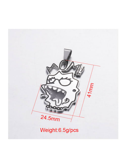 MEN PO Stainless steel Cartoon exaggerated funny expression pendant 2